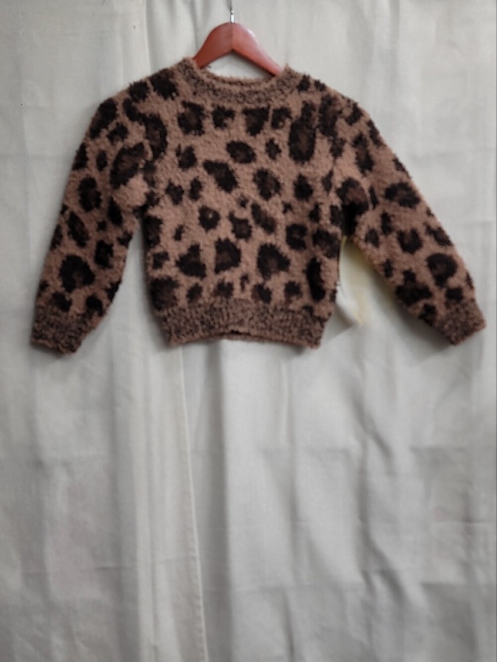 SKIMS Nwt Kids Cozy Pullover in Sienna Leopard Print Size 4/5